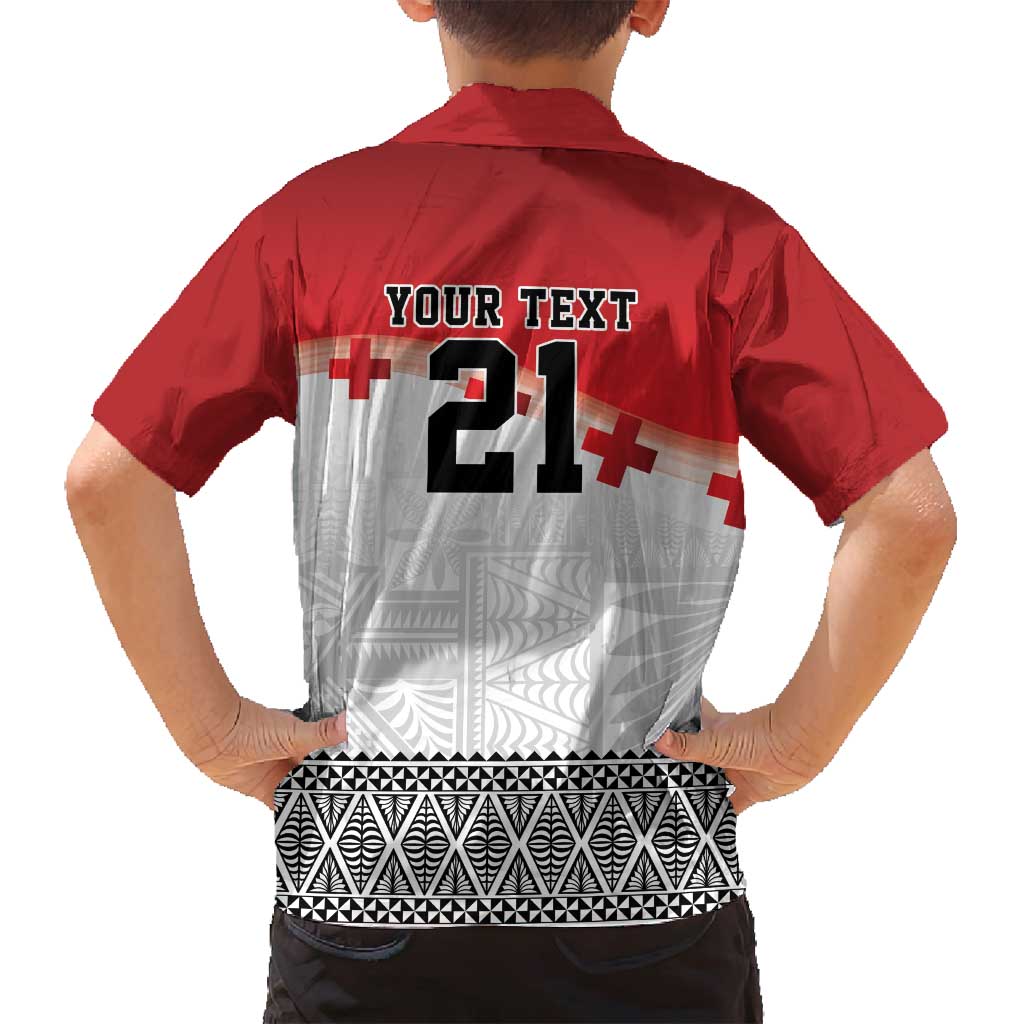 Ikale Tahi Pacific Tonga Rugby Custom Family Matching Off Shoulder Maxi Dress and Hawaiian Shirt Tongan Ngatu with Flag Pattern LT9 - Polynesian Pride