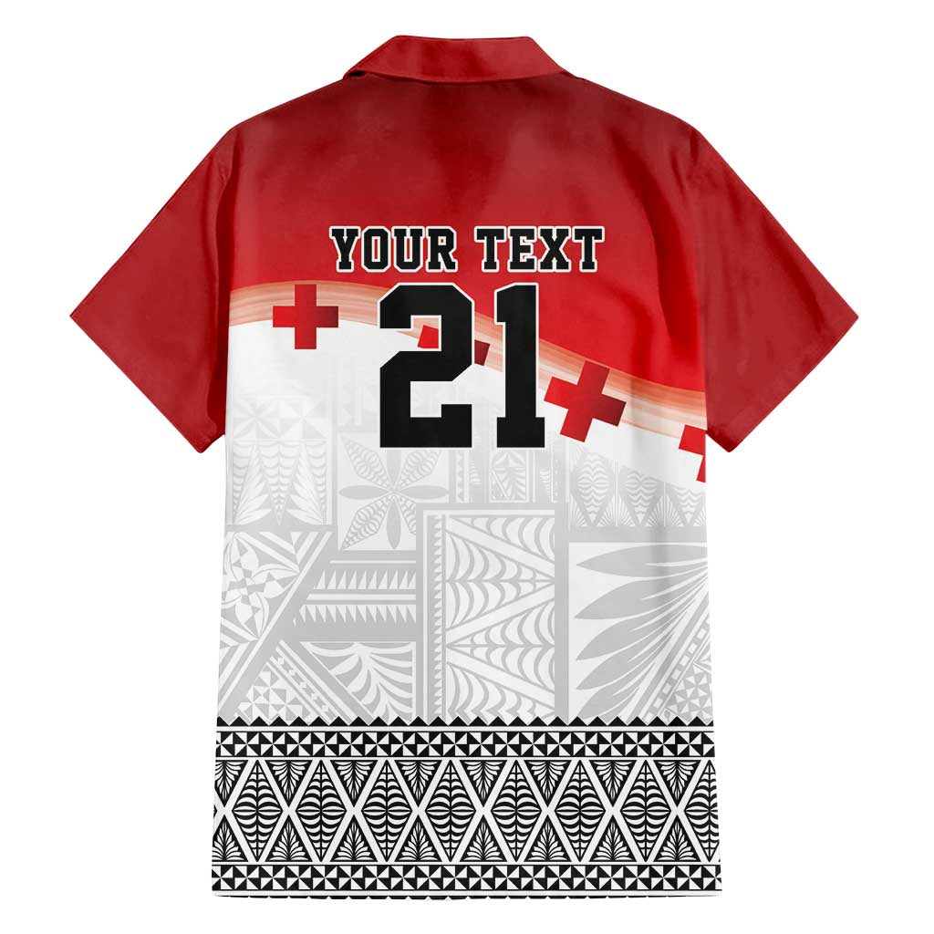 Ikale Tahi Pacific Tonga Rugby Custom Family Matching Off Shoulder Maxi Dress and Hawaiian Shirt Tongan Ngatu with Flag Pattern LT9 - Polynesian Pride