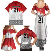 Ikale Tahi Pacific Tonga Rugby Custom Family Matching Summer Maxi Dress and Hawaiian Shirt Tongan Ngatu with Flag Pattern LT9 - Polynesian Pride