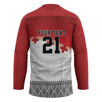 Ikale Tahi Pacific Tonga Rugby Custom Hockey Jersey Tongan Ngatu with Flag Pattern - Polynesian Pride