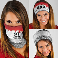 Ikale Tahi Pacific Tonga Rugby Custom Neck Gaiter Tongan Ngatu with Flag Pattern LT9 - Polynesian Pride