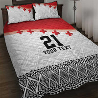 Ikale Tahi Pacific Tonga Rugby Custom Quilt Bed Set Tongan Ngatu with Flag Pattern LT9 Red - Polynesian Pride
