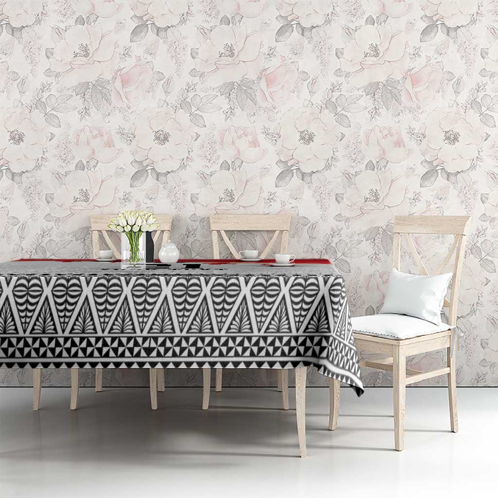 Ikale Tahi Pacific Tonga Rugby Custom Tablecloth Tongan Ngatu with Flag Pattern