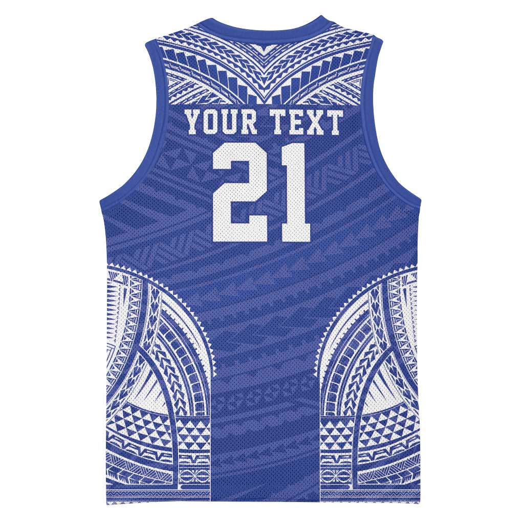 Manu Samoa Pacific Samoa Rugby Custom Basketball Jersey Polynesian Pattern - Polynesian Pride