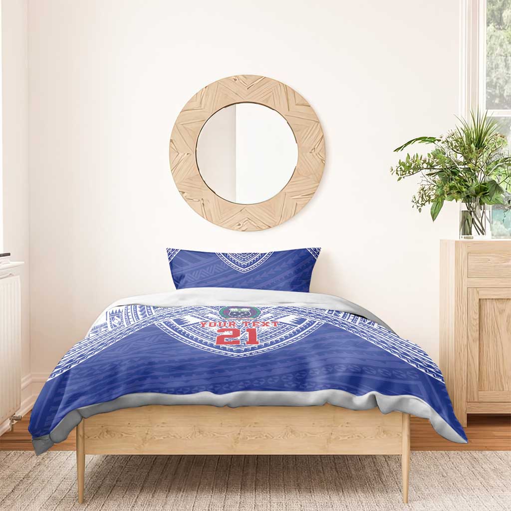 Manu Samoa Pacific Samoa Rugby Custom Bedding Set Polynesian Pattern
