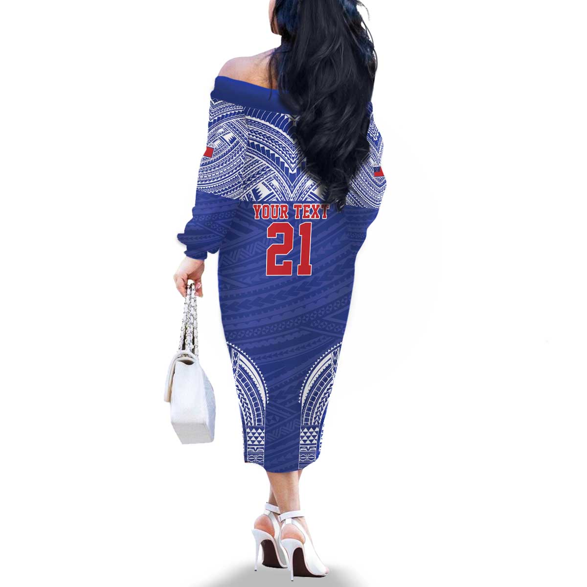 Manu Samoa Pacific Samoa Rugby Custom Family Matching Off The Shoulder Long Sleeve Dress and Hawaiian Shirt Polynesian Pattern