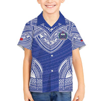 Manu Samoa Pacific Samoa Rugby Custom Family Matching Short Sleeve Bodycon Dress and Hawaiian Shirt Polynesian Pattern
