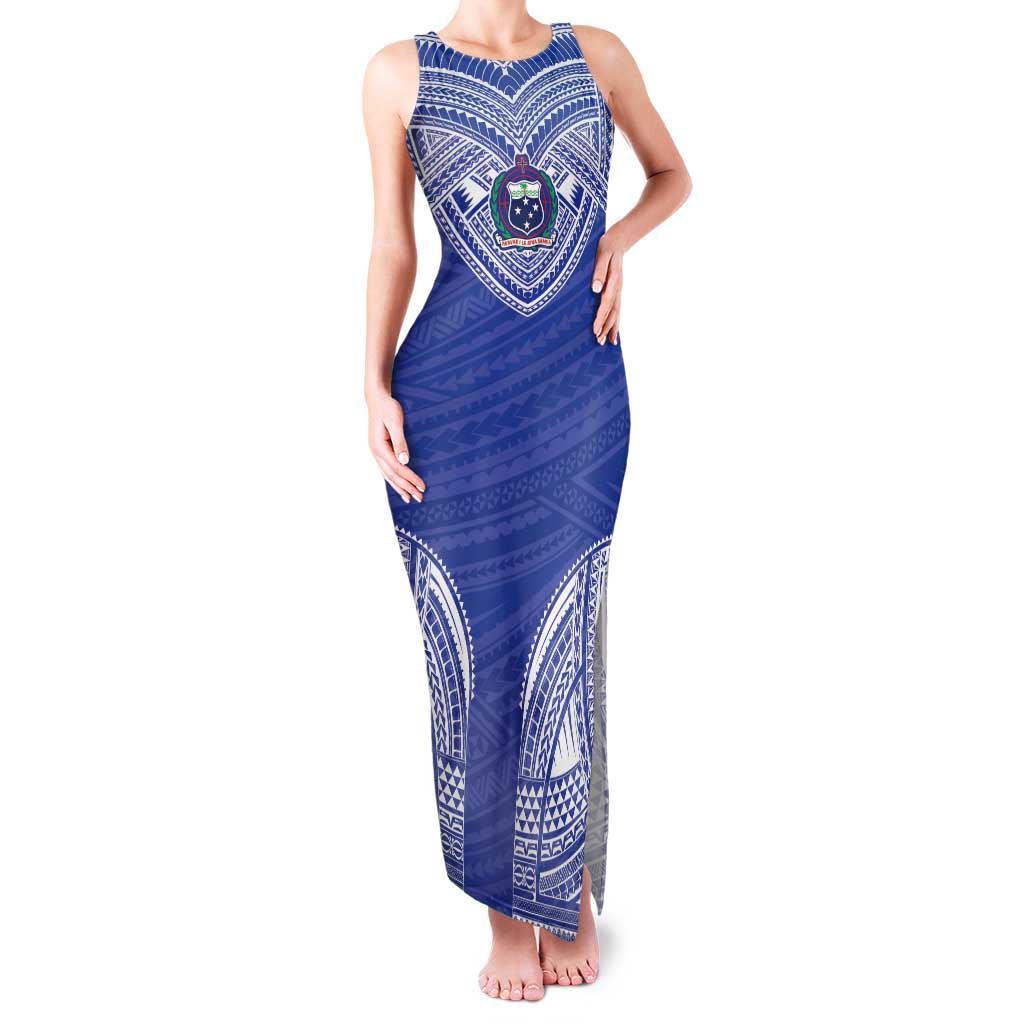 Manu Samoa Pacific Samoa Rugby Custom Family Matching Tank Maxi Dress and Hawaiian Shirt Polynesian Pattern