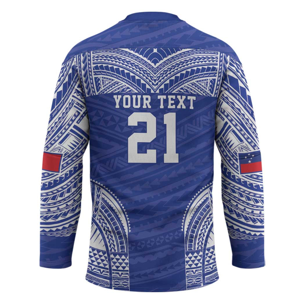 Manu Samoa Pacific Samoa Rugby Custom Hockey Jersey Polynesian Pattern - Polynesian Pride