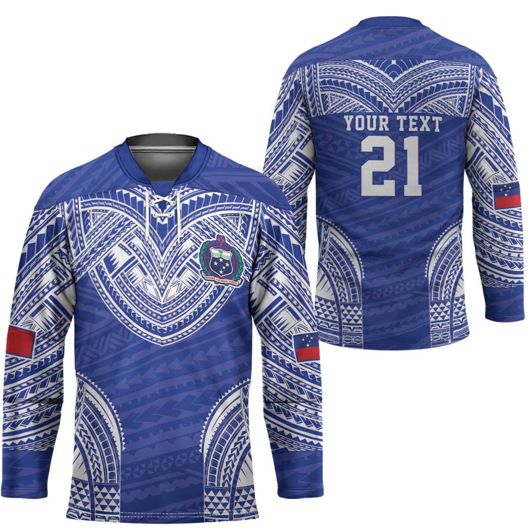 Manu Samoa Pacific Samoa Rugby Custom Hockey Jersey Polynesian Pattern - Polynesian Pride
