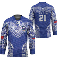 Manu Samoa Pacific Samoa Rugby Custom Hockey Jersey Polynesian Pattern - Polynesian Pride