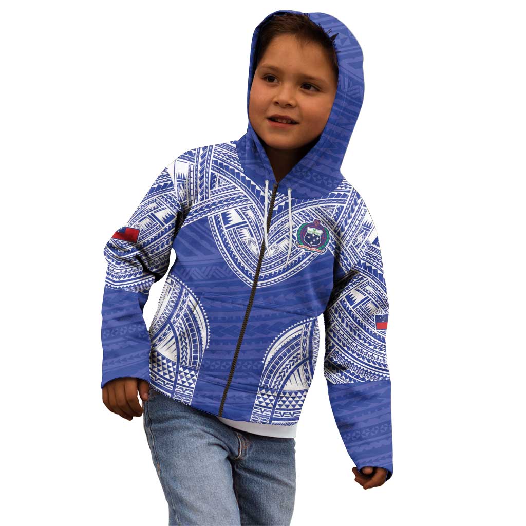 Manu Samoa Pacific Samoa Rugby Custom Kid Hoodie Polynesian Pattern
