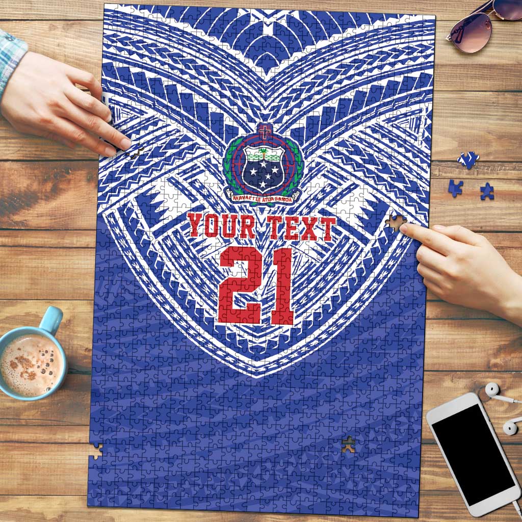 Manu Samoa Pacific Samoa Rugby Custom Puzzle Polynesian Pattern - Polynesian Pride