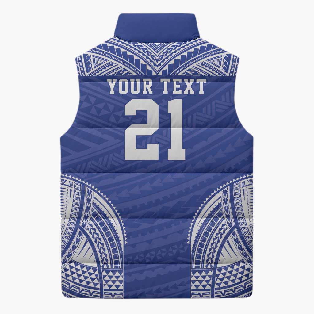 Manu Samoa Pacific Samoa Rugby Custom Sleeveless Puffer Jacket Polynesian Pattern - Polynesian Pride