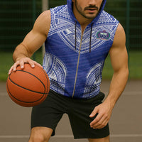 Manu Samoa Pacific Samoa Rugby Custom Sleeveless Zip Hoodie Polynesian Pattern - Polynesian Pride