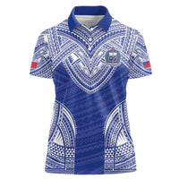 Manu Samoa Pacific Samoa Rugby Custom Women Polo Shirt Polynesian Pattern