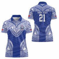 Manu Samoa Pacific Samoa Rugby Custom Women Polo Shirt Polynesian Pattern