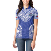 Manu Samoa Pacific Samoa Rugby Custom Women Polo Shirt Polynesian Pattern