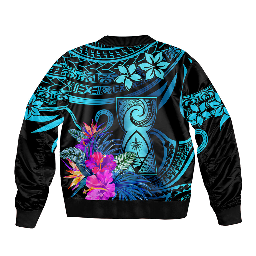 Polynesian Guam Bomber Jacket With Latte Stone Happy Liberation Day LT9 - Polynesian Pride