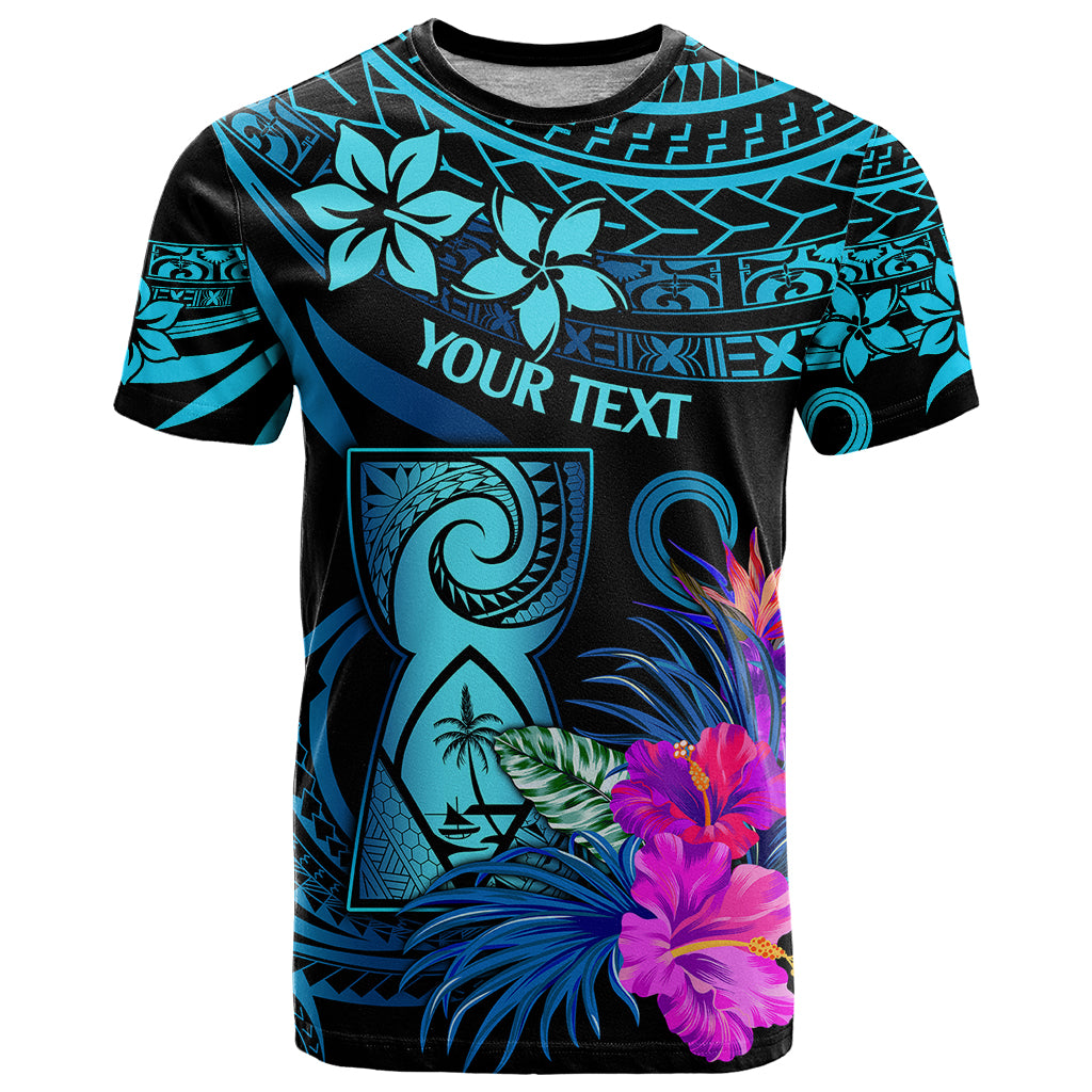 Custom Polynesian Guam T Shirt With Latte Stone Happy Liberation Day LT9 Blue - Polynesian Pride
