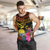 Polynesian Kiribati Independence Day Men Tank Top Kiribati Emblem with Hibiscus Pacific Beauty LT9 - Polynesian Pride