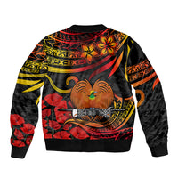 PNG Remembrance Day Bomber Jacket Polynesian Tribal and Poppy LT9 - Polynesian Pride