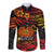 PNG Remembrance Day Long Sleeve Button Shirt Polynesian Tribal and Poppy LT9 Unisex Red - Polynesian Pride