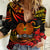 PNG Remembrance Day Women Casual Shirt Polynesian Tribal and Poppy LT9 Female Red - Polynesian Pride