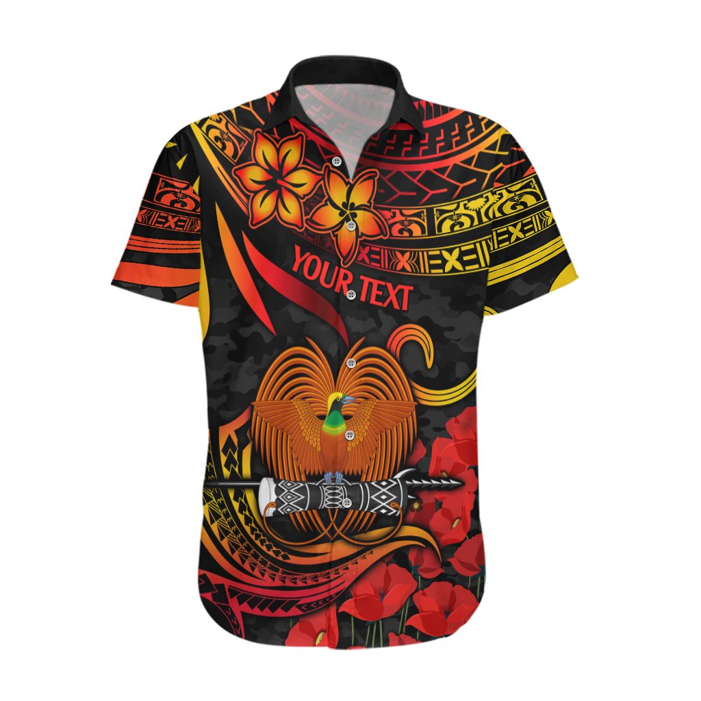 Custom PNG Remembrance Day Hawaiian Shirt Polynesian Tribal and Poppy LT9 Red - Polynesian Pride
