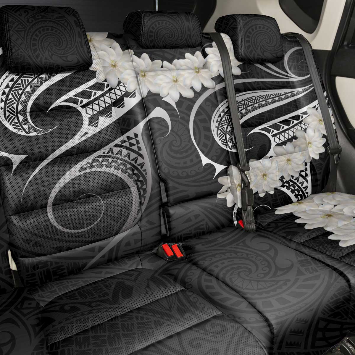 White Sunday Tokelau Gardenia Thunbergia Back Car Seat Cover Fakamalo Atu Kia Te Koutou Uma LT9 - Polynesian Pride
