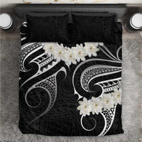 White Sunday Tokelau Gardenia Thunbergia Bedding Set Fakamalo Atu Kia Te Koutou Uma LT9 Black - Polynesian Pride