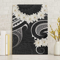 White Sunday Tokelau Gardenia Thunbergia Canvas Wall Art Fakamalo Atu Kia Te Koutou Uma LT9 Without Frame Black - Polynesian Pride