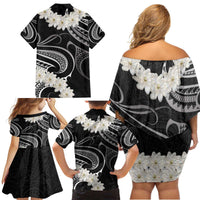 White Sunday Tokelau Gardenia Thunbergia Family Matching Off Shoulder Short Dress and Hawaiian Shirt Fakamalo Atu Kia Te Koutou Uma LT9 - Polynesian Pride
