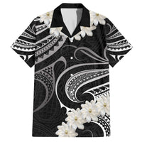 White Sunday Tokelau Gardenia Thunbergia Family Matching Off Shoulder Short Dress and Hawaiian Shirt Fakamalo Atu Kia Te Koutou Uma LT9 Dad's Shirt - Short Sleeve Black - Polynesian Pride