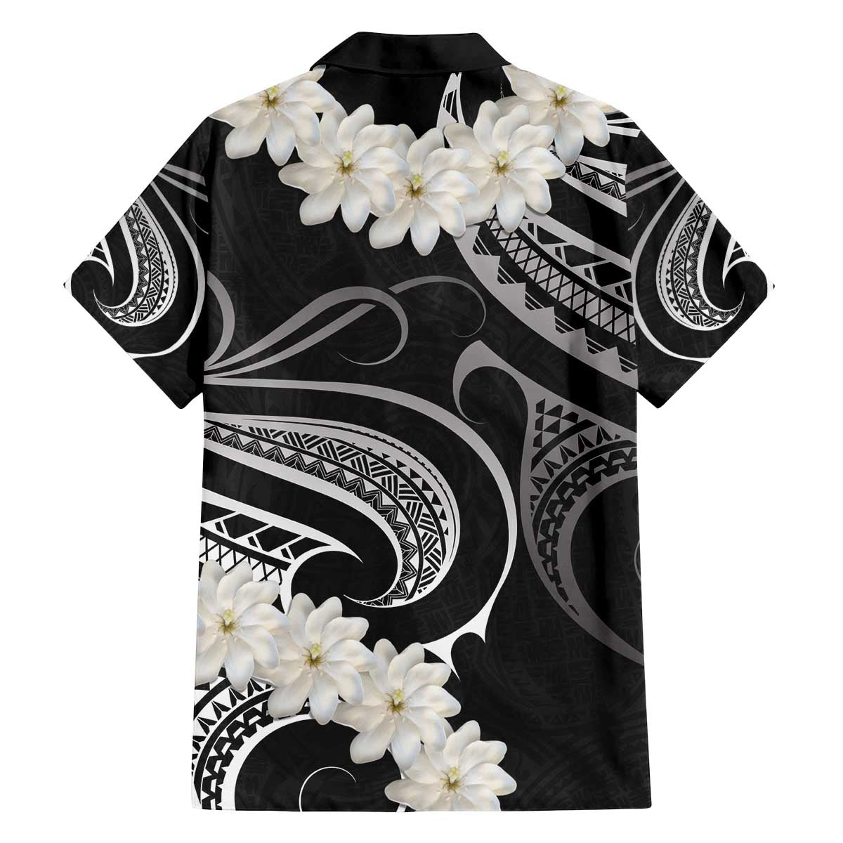 White Sunday Tokelau Gardenia Thunbergia Family Matching Off Shoulder Short Dress and Hawaiian Shirt Fakamalo Atu Kia Te Koutou Uma LT9 - Polynesian Pride