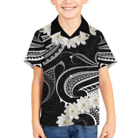 White Sunday Tokelau Gardenia Thunbergia Family Matching Puletasi and Hawaiian Shirt Fakamalo Atu Kia Te Koutou Uma LT9 Son's Shirt Black - Polynesian Pride