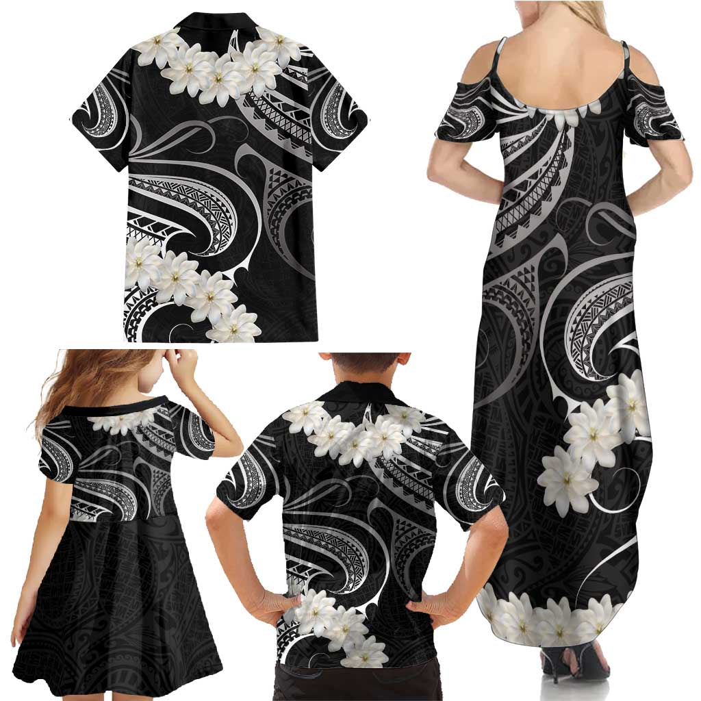 White Sunday Tokelau Gardenia Thunbergia Family Matching Summer Maxi Dress and Hawaiian Shirt Fakamalo Atu Kia Te Koutou Uma LT9 - Polynesian Pride