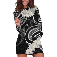 White Sunday Tokelau Gardenia Thunbergia Hoodie Dress Fakamalo Atu Kia Te Koutou Uma LT9 Black - Polynesian Pride