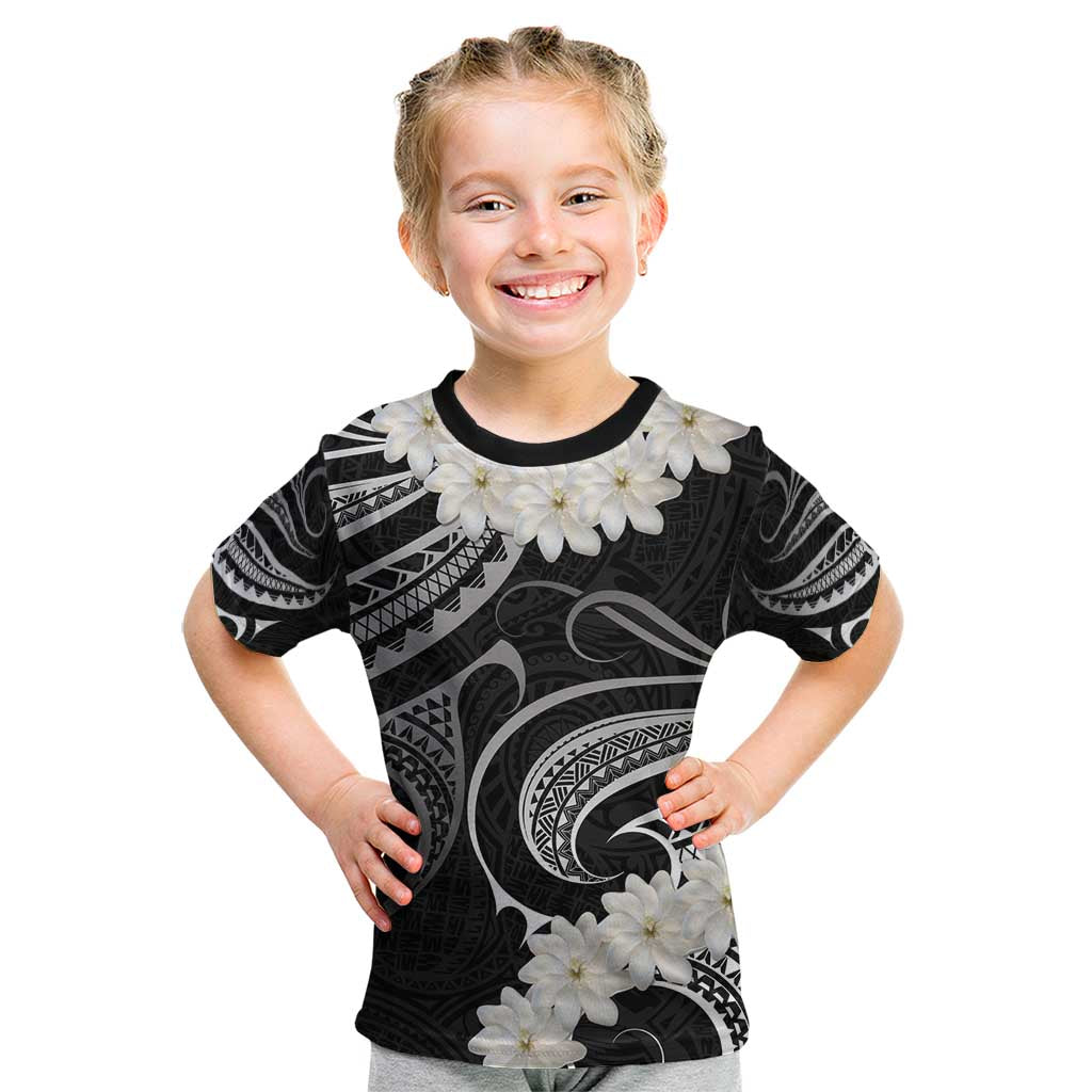 White Sunday Tokelau Gardenia Thunbergia Kid T Shirt Fakamalo Atu Kia Te Koutou Uma LT9 Black - Polynesian Pride