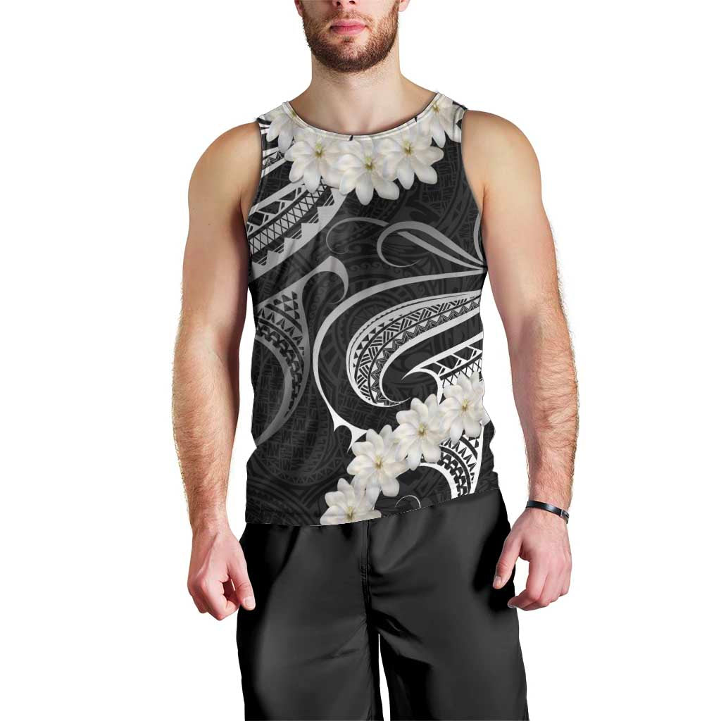 White Sunday Tokelau Gardenia Thunbergia Men Tank Top Fakamalo Atu Kia Te Koutou Uma LT9 - Polynesian Pride