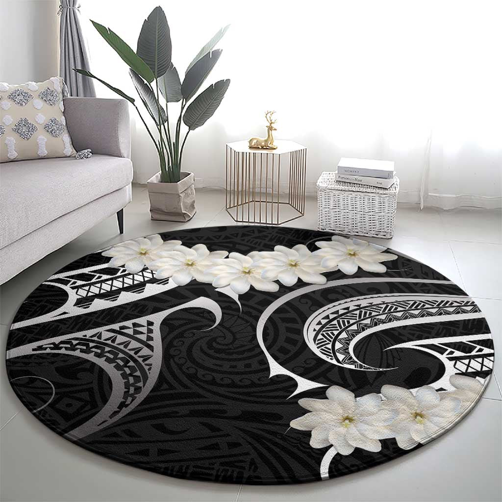 White Sunday Tokelau Gardenia Thunbergia Round Carpet Fakamalo Atu Kia Te Koutou Uma LT9 - Polynesian Pride