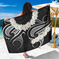 White Sunday Tokelau Gardenia Thunbergia Sarong Fakamalo Atu Kia Te Koutou Uma LT9 One Size 44 x 66 inches Black - Polynesian Pride