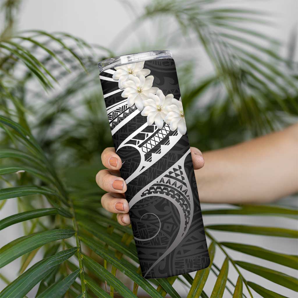 White Sunday Tokelau Gardenia Thunbergia Skinny Tumbler Fakamalo Atu Kia Te Koutou Uma LT9 - Polynesian Pride