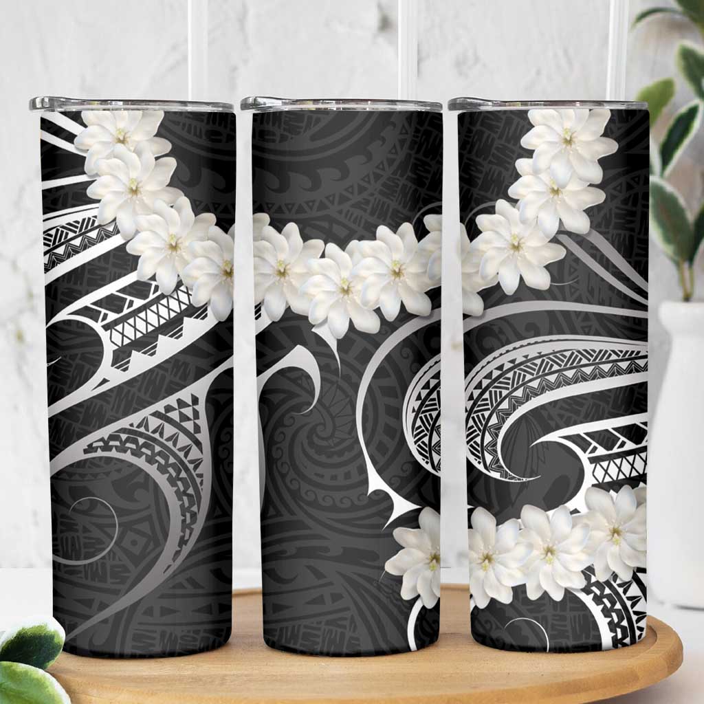 White Sunday Tokelau Gardenia Thunbergia Skinny Tumbler Fakamalo Atu Kia Te Koutou Uma LT9 - Polynesian Pride