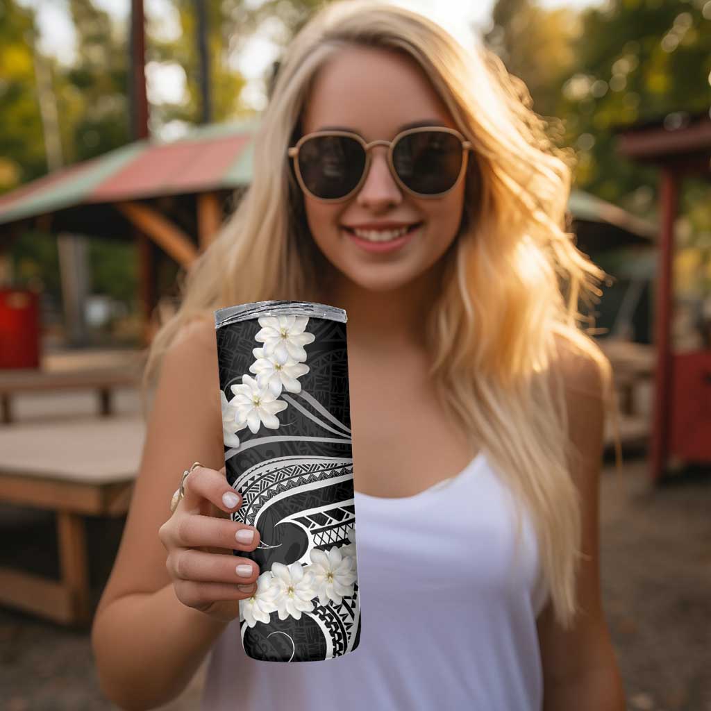 White Sunday Tokelau Gardenia Thunbergia Skinny Tumbler Fakamalo Atu Kia Te Koutou Uma LT9 - Polynesian Pride