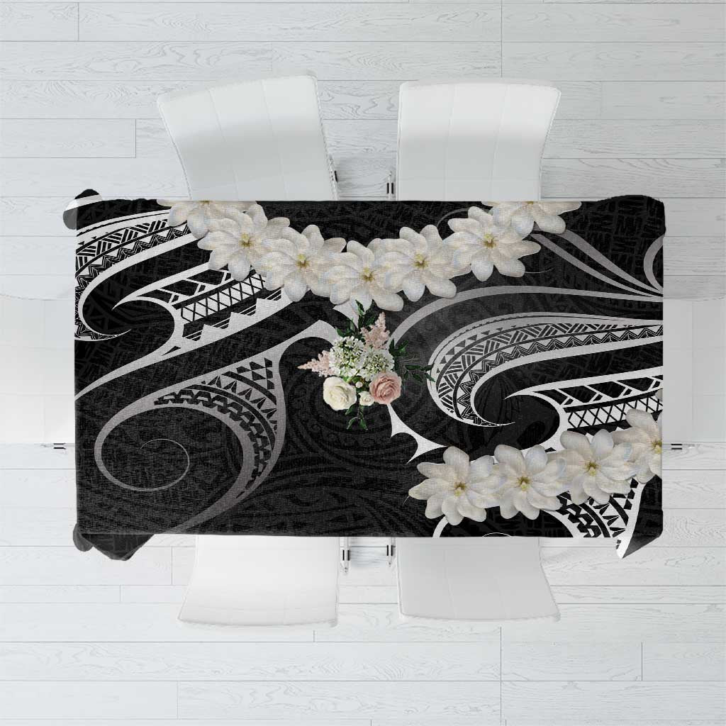 White Sunday Tokelau Gardenia Thunbergia Tablecloth Fakamalo Atu Kia Te Koutou Uma LT9 Black - Polynesian Pride