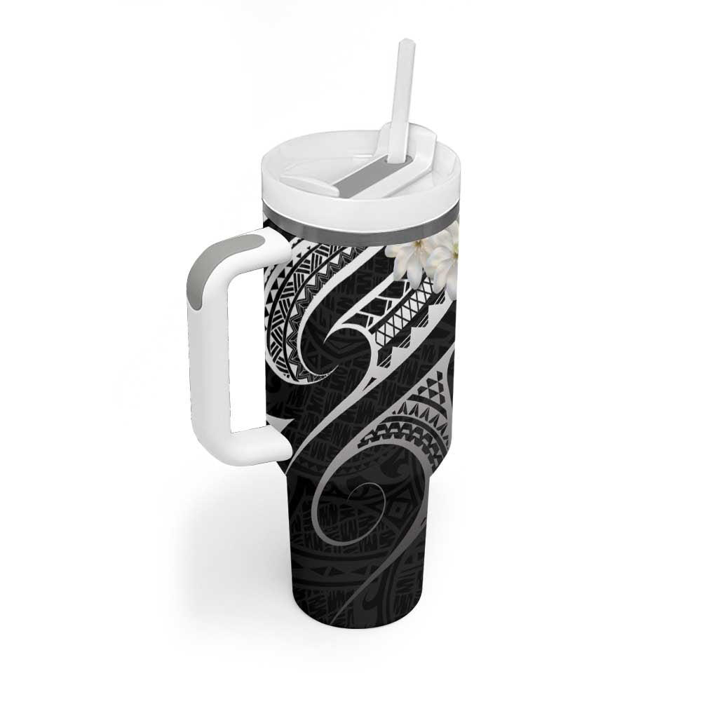 White Sunday Tokelau Gardenia Thunbergia Tumbler With Handle Fakamalo Atu Kia Te Koutou Uma LT9 - Polynesian Pride