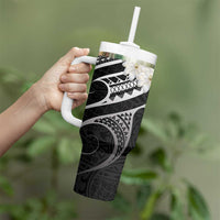 White Sunday Tokelau Gardenia Thunbergia Tumbler With Handle Fakamalo Atu Kia Te Koutou Uma LT9 - Polynesian Pride