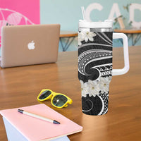 White Sunday Tokelau Gardenia Thunbergia Tumbler With Handle Fakamalo Atu Kia Te Koutou Uma LT9 - Polynesian Pride