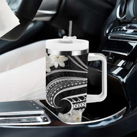 White Sunday Tokelau Gardenia Thunbergia Tumbler With Handle Fakamalo Atu Kia Te Koutou Uma LT9 - Polynesian Pride